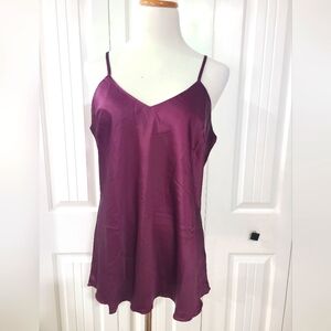 Purple Polyester Satin Camisole Tank Top - NWT - Size XL